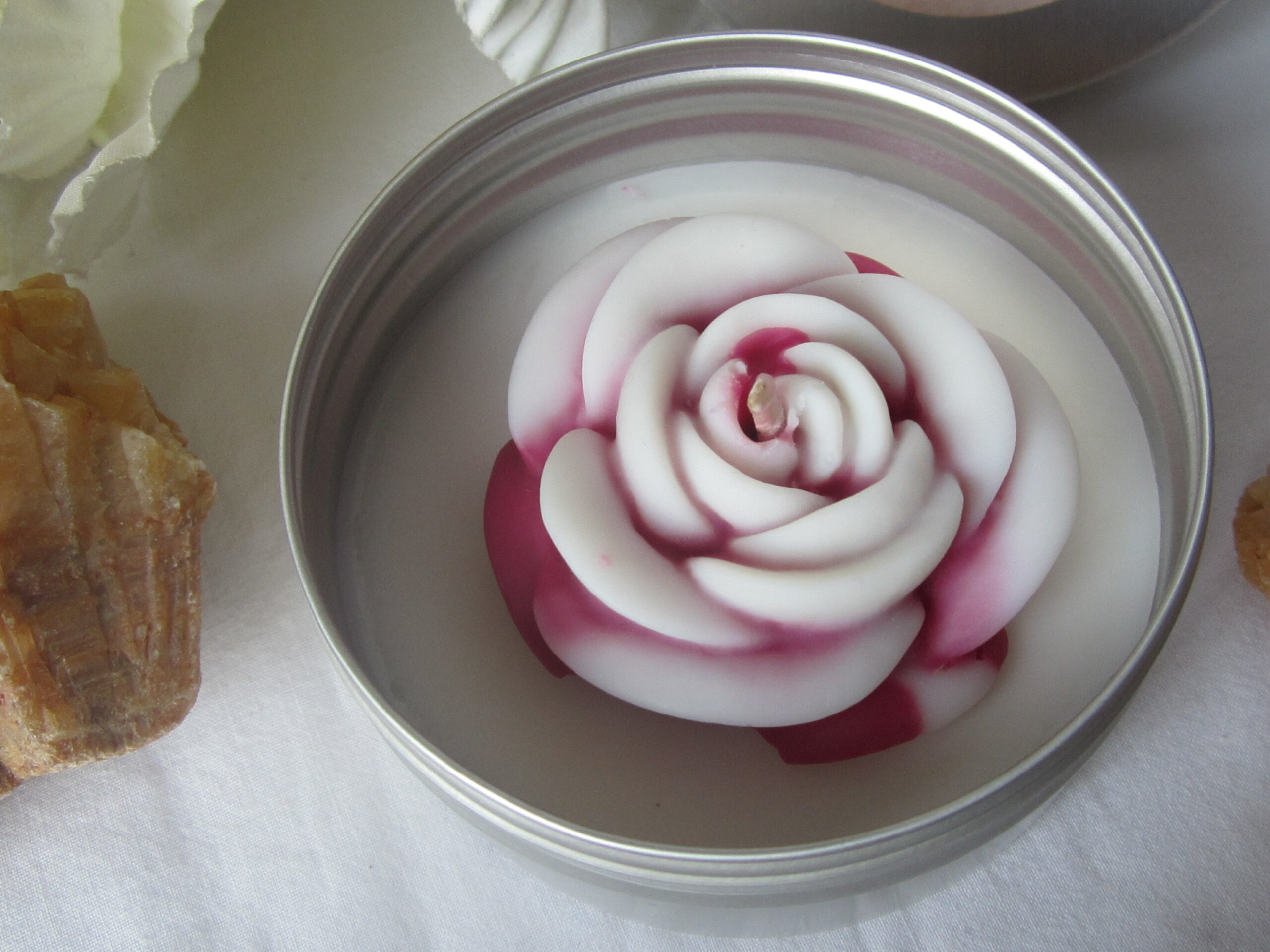 Bougie Bte Alu Rose